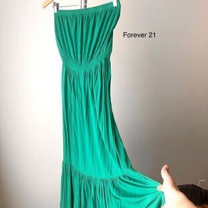 Forever 21/ Emerald Green Strapless Dress/ Sz M